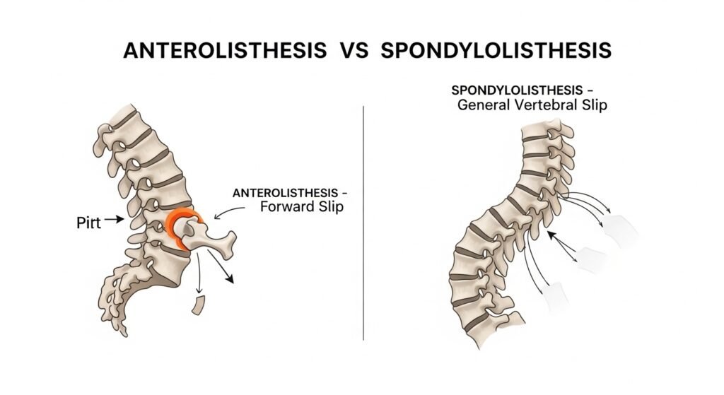 anterolisthesis vs spondylolisthesis