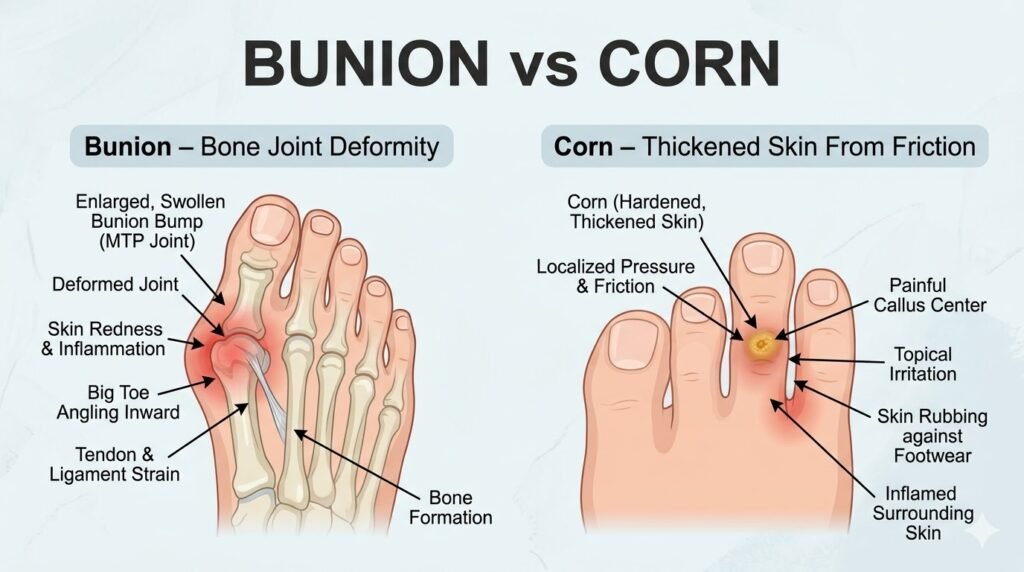 bunion vs corn