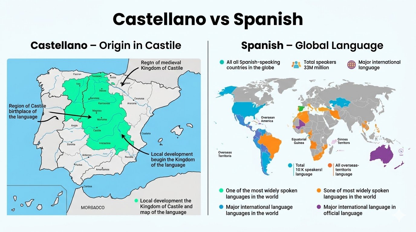 Castellano vs Spanish: Meaning, Differences, and Language History Guide