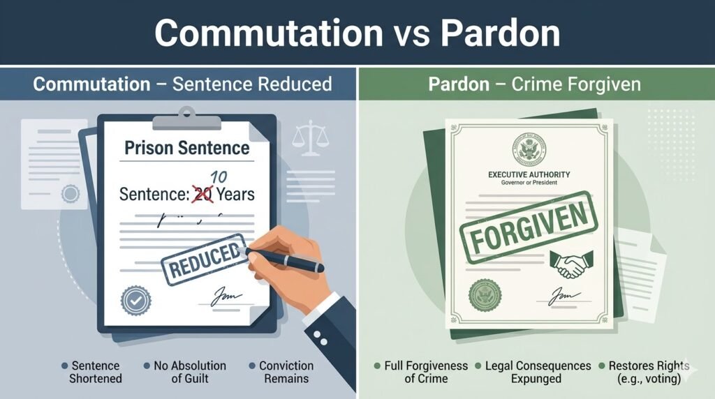 commutation vs pardon