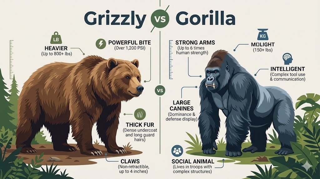 grizzly vs gorilla