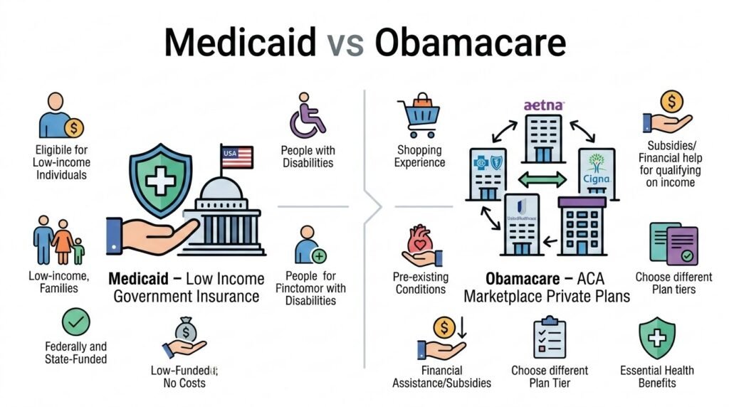 medicaid vs obamacare
