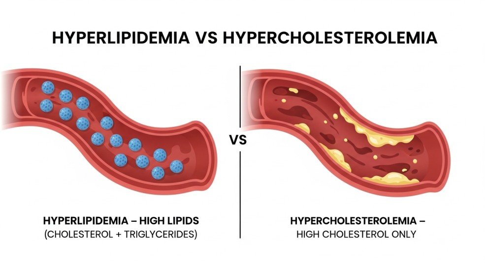 hyperlipidemia vs hypercholesterolemia