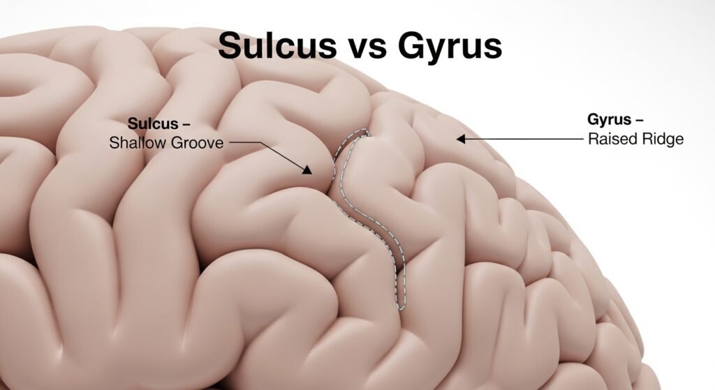 sulcus vs gyrus