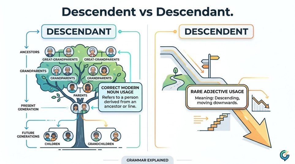 descendent or descendant