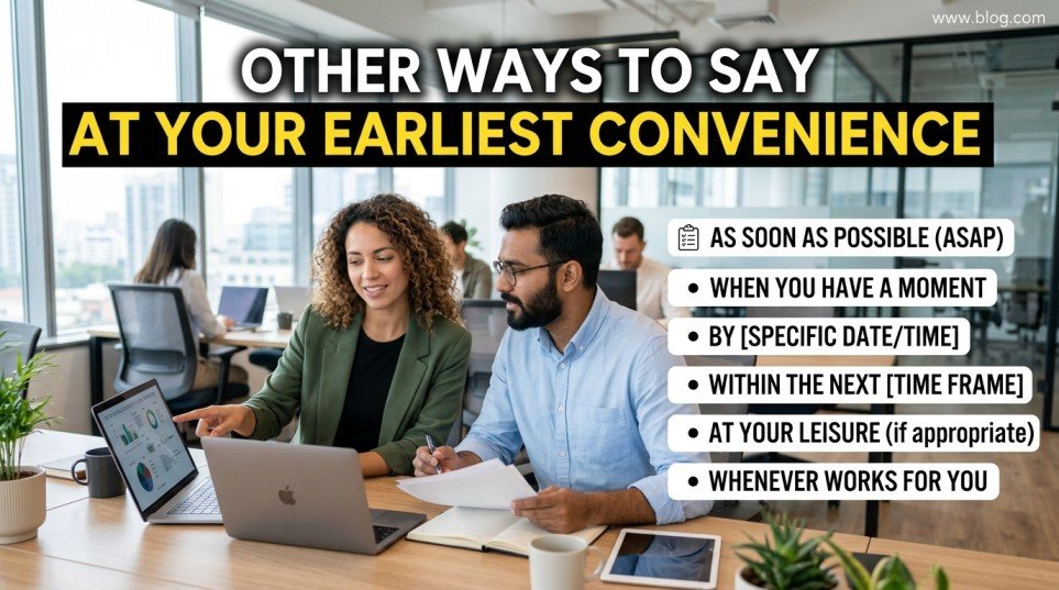 other ways to say at your earliest convenience