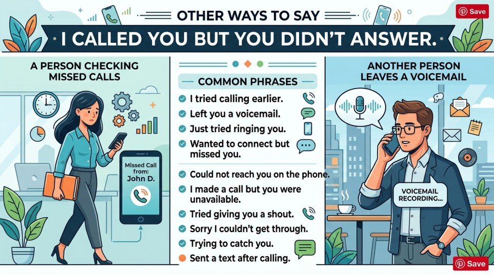 other ways to say i called you but you didn’t answer