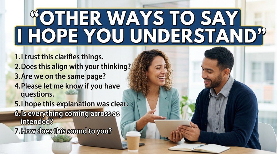 other ways to say i hope you understand
