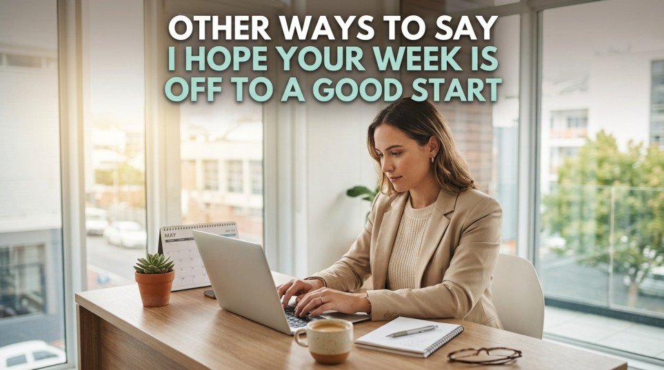other ways to say i hope your week is off to a good start