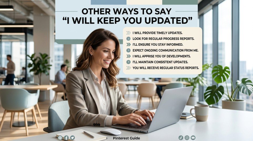 Discover other ways to say I will keep you updated with 30+ examples, including formal alternatives and professional workplace phrases.