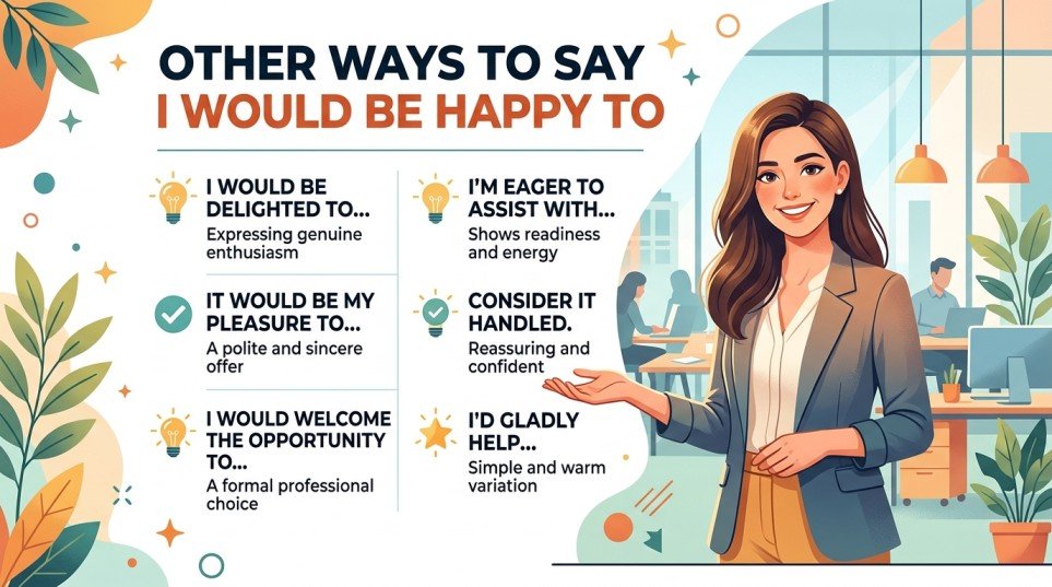 other ways to say i would be happy to