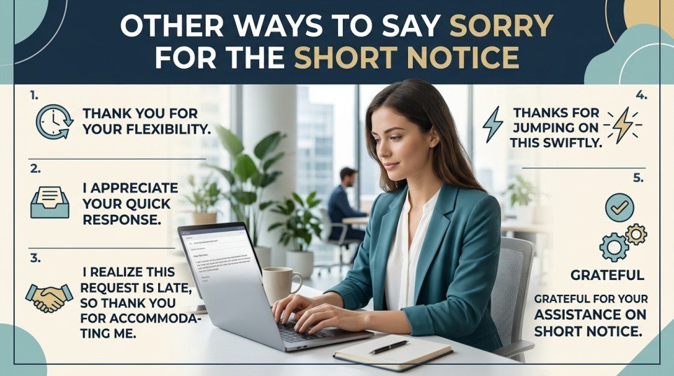 other ways to say sorry for the short notice