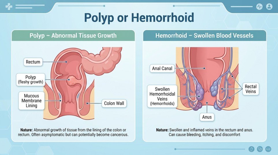 polyp or hemorrhoid