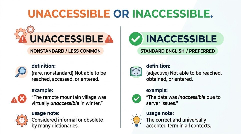 unaccessible or inaccessible