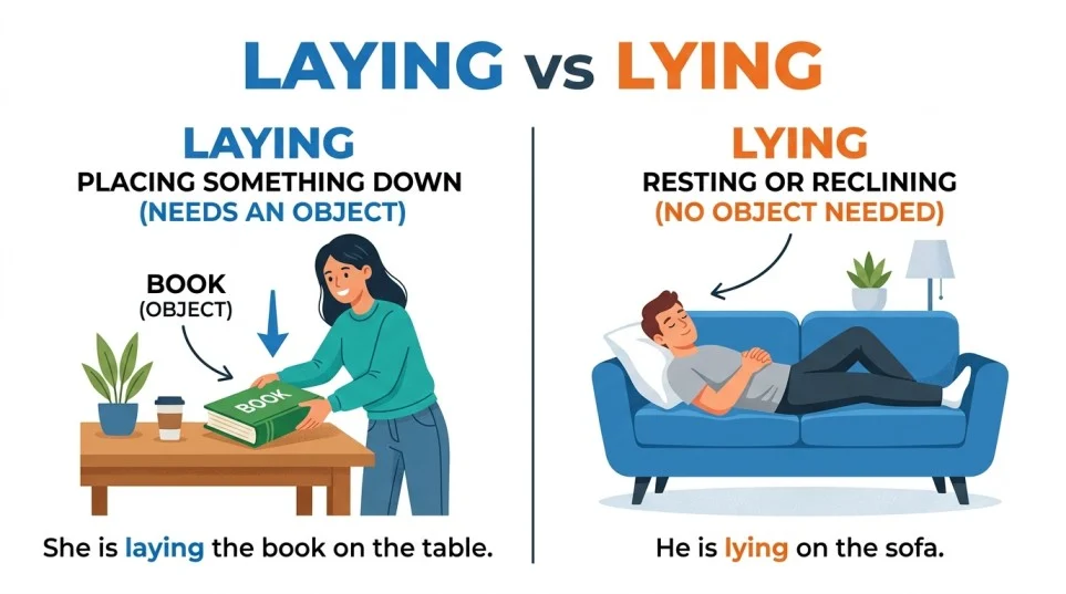 laying or lying
