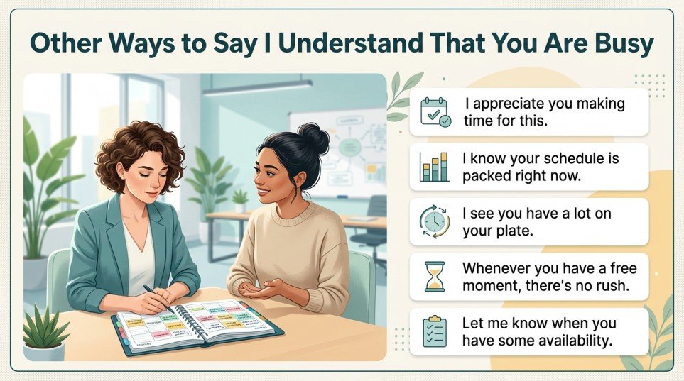 other ways to say i understand that you are busy