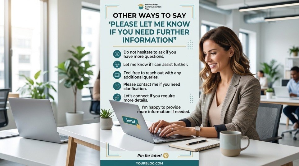 other ways to say please let me know if you need further information