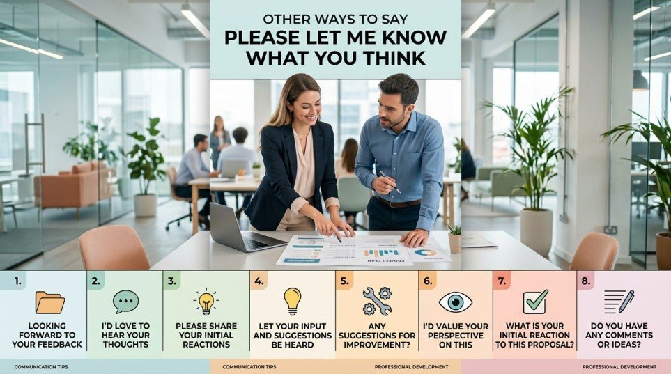 other ways to say please let me know what you think