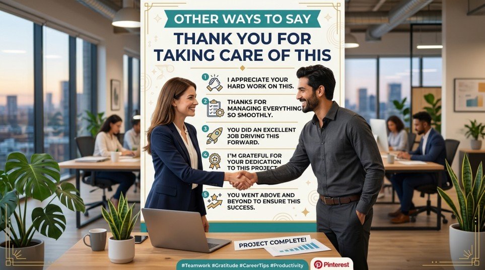 other ways to say thank you for taking care of this