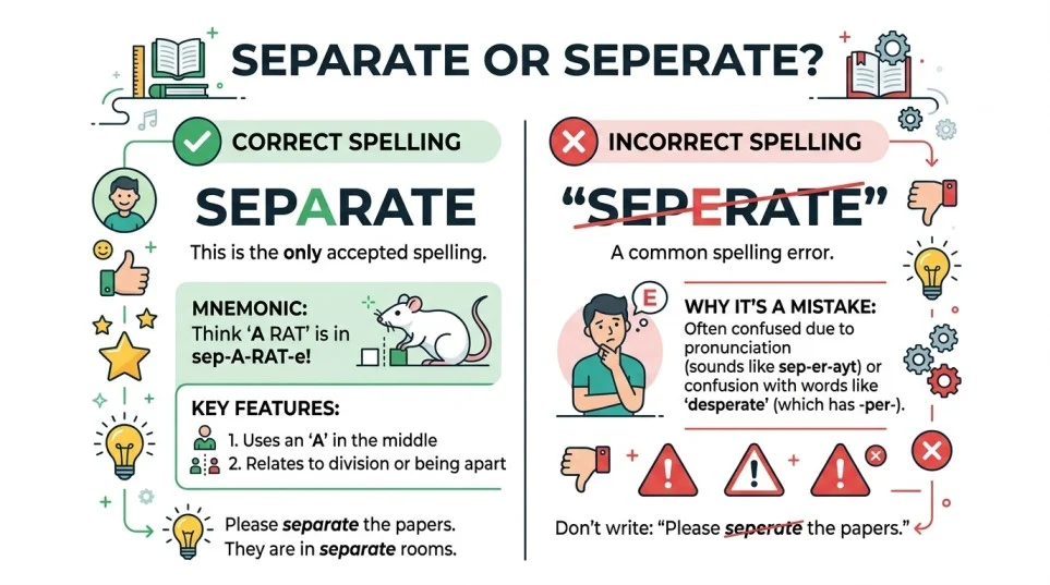 Separate or Seperate: Which Spelling Is Correct and Why?